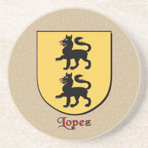 Porta-copos De Arenito Lopez Heraldic Shield