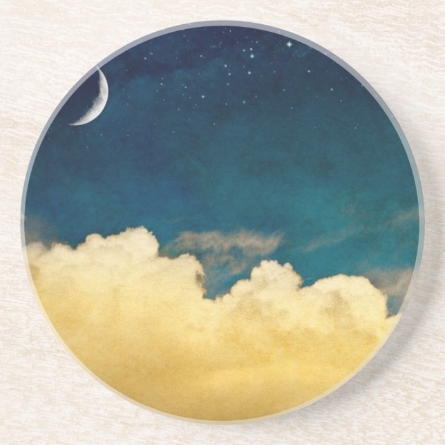 Porta-copos De Arenito Lua e Cloudscape (Frente)