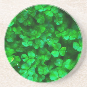 Porta-copos De Arenito Lucky Celtic Irish Green Shamrocks