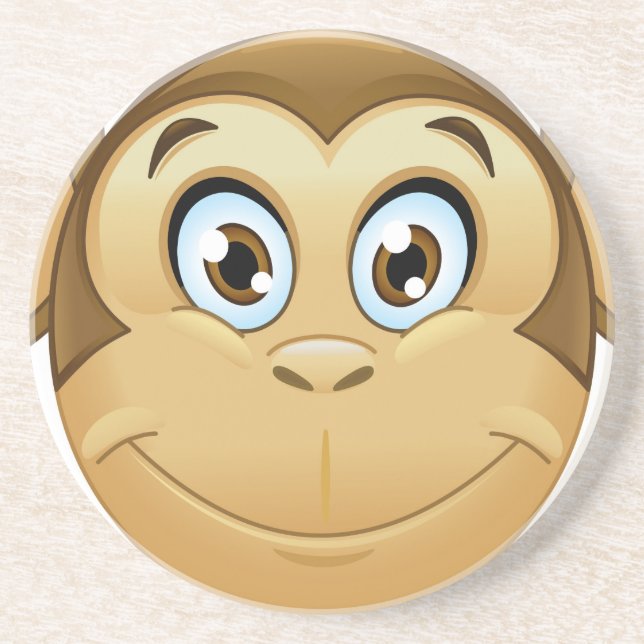 Porta-copos De Arenito macaco emoji (Frente)