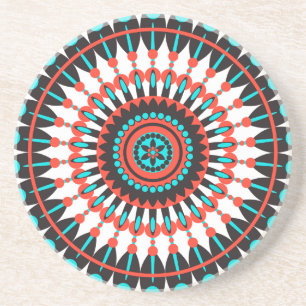 Porta-copos De Arenito Mandala Americana Nativa