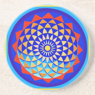 Porta-copos De Arenito Mandala de Paz & Amor