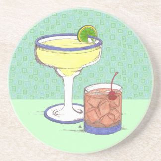 Porta-copos De Arenito Manhattans & Margaritas | customizável