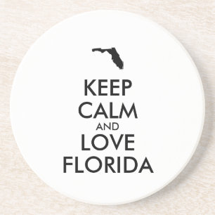 Porta-copos De Arenito MANTER CALM e AMAR FLORIDA personalizável