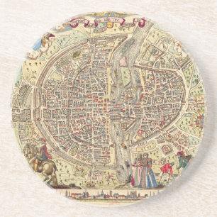 Porta-copos De Arenito Mapa de Paris, 1576