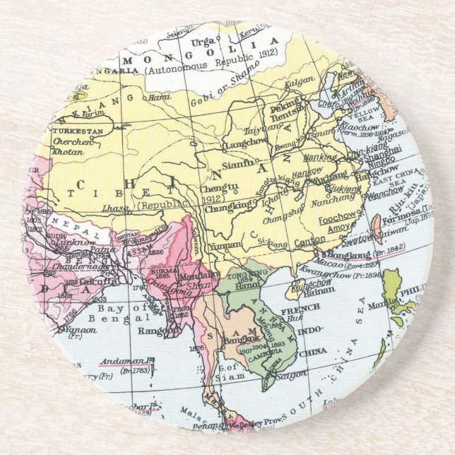 PORTA-COPOS DE ARENITO MAPA: EUROPA EM ÁSIA (Frente)