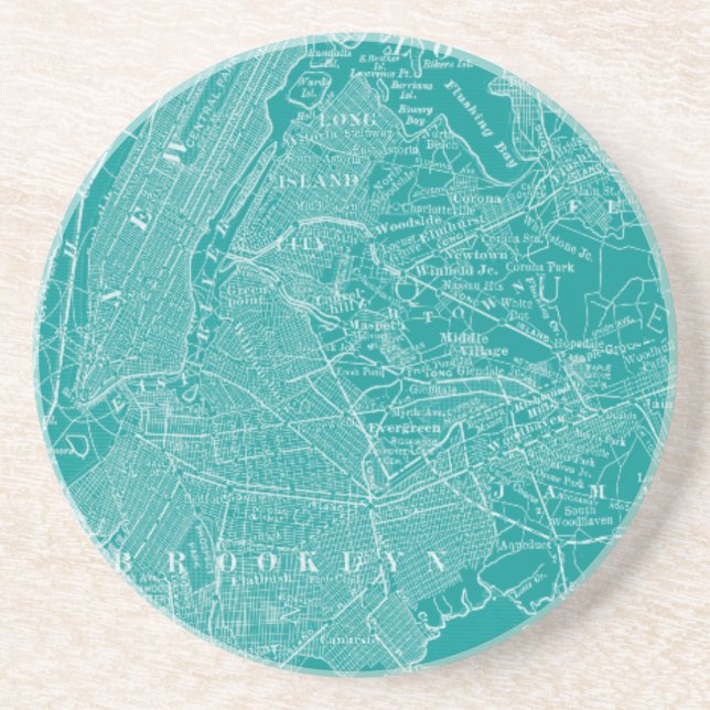 Porta-copos De Arenito Mapa gráfico de Nova Iorque (Frente)