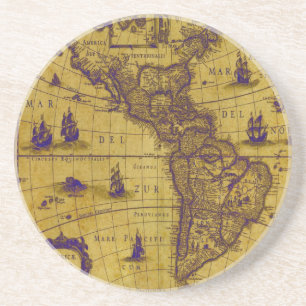 Porta-copos De Arenito Mapa mundial do PixDezines
