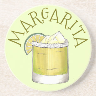Porta-copos De Arenito Margarita Tequila Cocktail Verde limão misto
