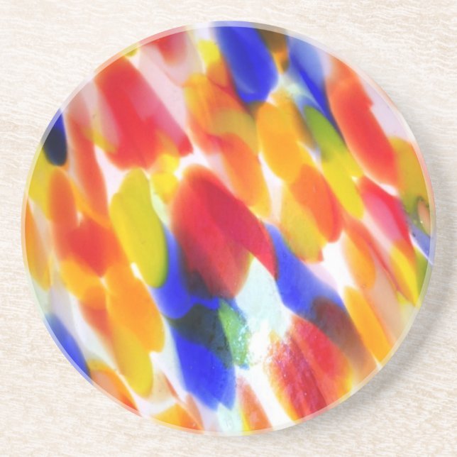 Porta-copos De Arenito Máscara de lâmpada do arco-íris (Frente)