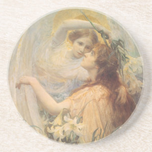Porta-copos De Arenito Mensagem do Anjo por George Swinstead, Arte Antiga