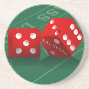 Porta-copos De Arenito Mesa Com O Dice Las Vegas