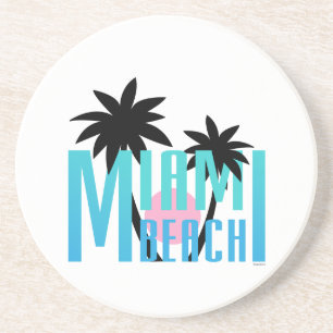 Porta-copos De Arenito Miami-Beach-Florida-Typography