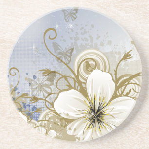 Porta-copos De Arenito Moda Floral Retro-Legal Bonita
