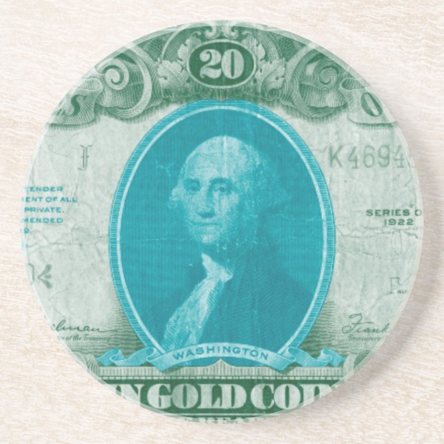 Porta-copos De Arenito Moeda Moderna V (Frente)