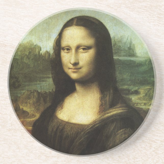 Porta-copos De Arenito Mona Lisa por Leonardo da Vinci, Arte Renascentist (Frente)