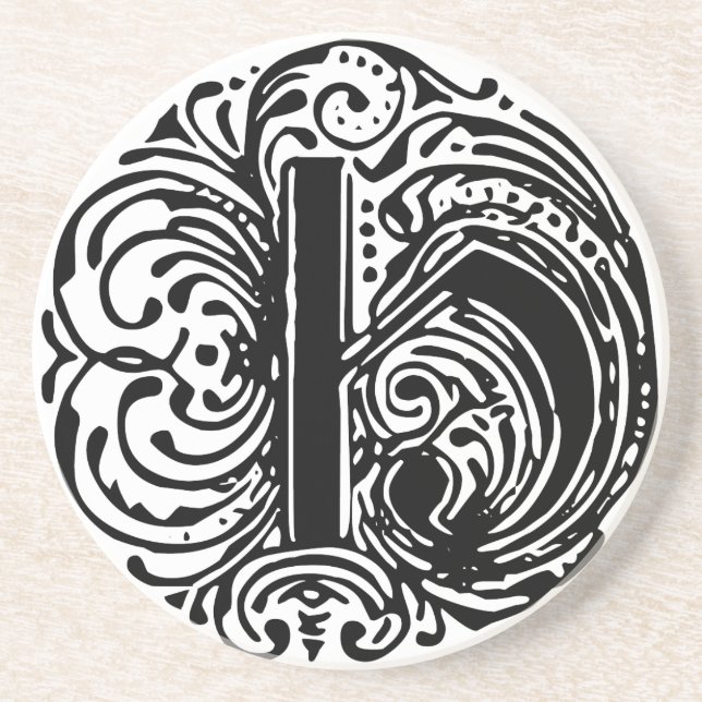 Porta-copos De Arenito Monarquia - Letra "H" (Frente)