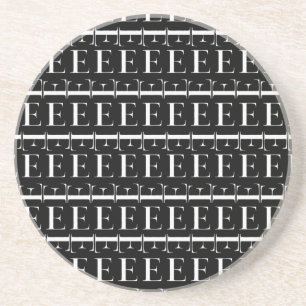 Porta-copos De Arenito Monograma - Letra Inicial E