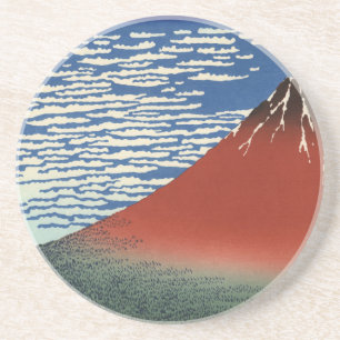 Porta-copos De Arenito Montanhas da pintura da arte de Hokusai
