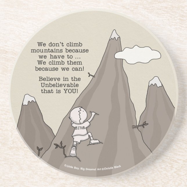 Porta-copos De Arenito Montanhista de montanha (Frente)