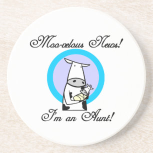 Porta-copos De Arenito Moo-velous News Eu sou uma tia T-shirts e presente