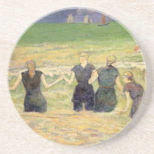 Porta-copos De Arenito Mulheres Banhando-se em Dieppe de Paul Gauguin