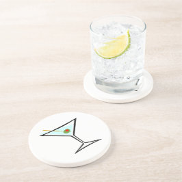 Porta-copos De Arenito Na moda Retro Martini e Green Olive com Pimento