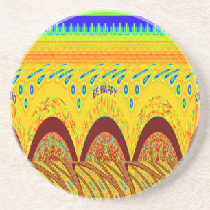 Porta-copos De Arenito Não se preocupe, seja Impressão de arte feliz
