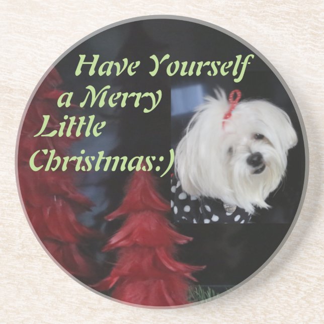 Porta-copos De Arenito Natal maltês (Frente)