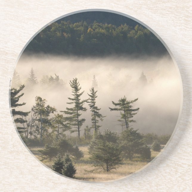 Porta-copos De Arenito Névoa da manhã no Adirondacks (Frente)