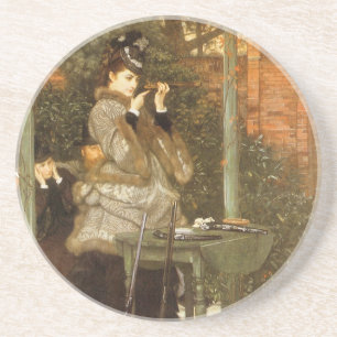 Porta-copos De Arenito No Rifle Range de James Tissot, Vintage Art