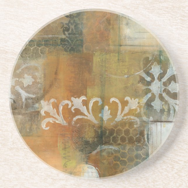 Porta-copos De Arenito Nota Moderna II (Frente)