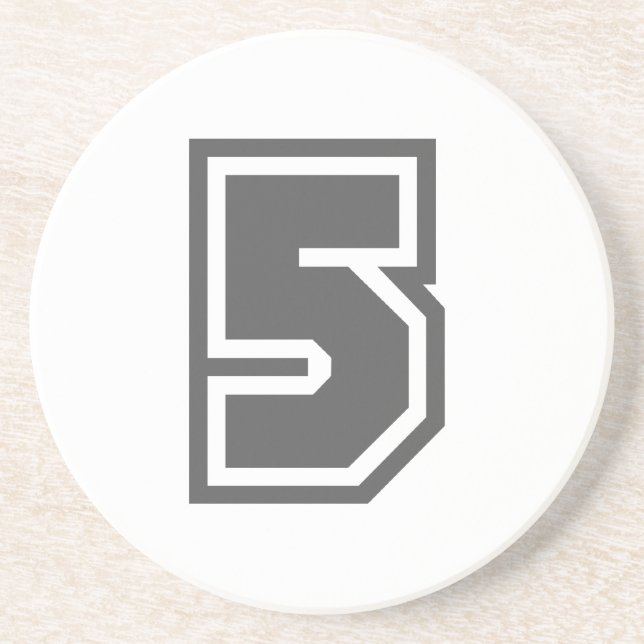 Porta-copos De Arenito Número 5 (Frente)