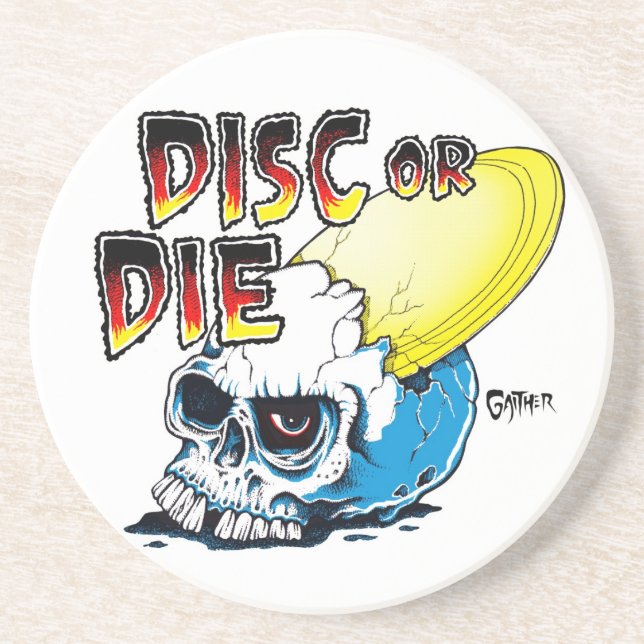 Porta-copos De Arenito O disco ou morre (Frente)
