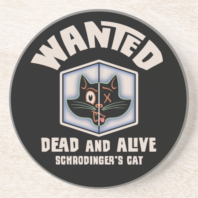 Porta-copos De Arenito O gato de Schrodinger querido (Frente)