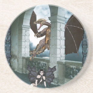 Porta-copos De Arenito O Lair do Dragão