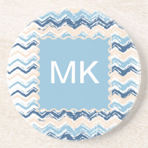 Porta-copos De Arenito Ocean Waves Chevron