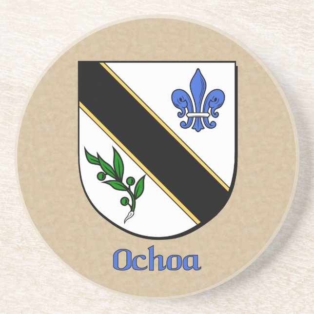 Porta-copos De Arenito Ochoa Heraldic Shield (Frente)