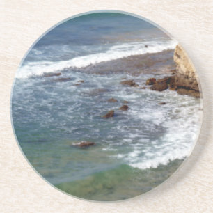 Porta-copos De Arenito Ondas do Oceano Caindo