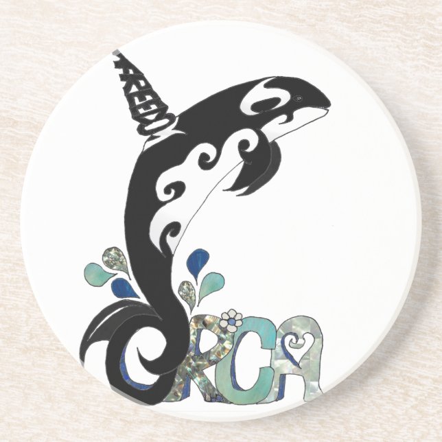 Porta-copos De Arenito Orca Freedom Art (Frente)