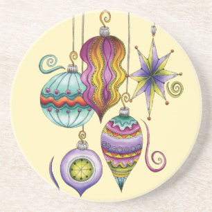 Porta-copos De Arenito Ornamentos de Natal, Elegante e Vidro Rico