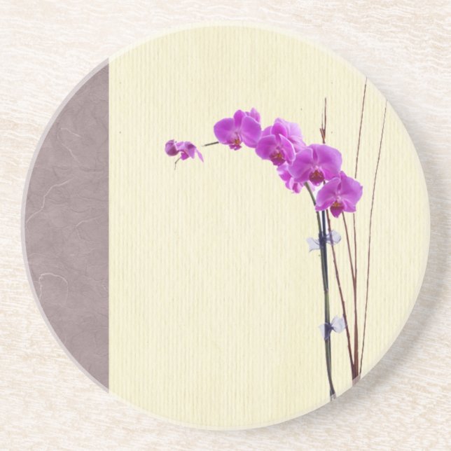 Porta-copos De Arenito orquídea-do-púlpito longo (Frente)