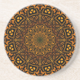 Porta-copos De Arenito Ouro Mandala