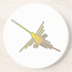 Porta-copos De Arenito Ouro Nazca Lines Hummingbird
