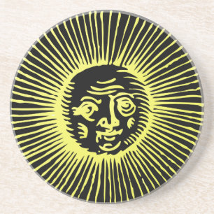 Porta-copos De Arenito Ouro Vintage Sun