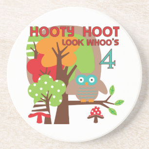 Porta-copos De Arenito Owl 4th Birthday T shirts e presentes