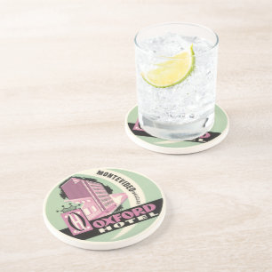 Porta-copos De Arenito Oxford Hotel, Montevideo, Uruguai, Viagens vintage