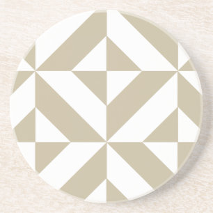 Porta-copos De Arenito Padrão de Cubo Clay Geométrico Deco