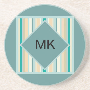 Porta-copos De Arenito Padrão de faixas de praia