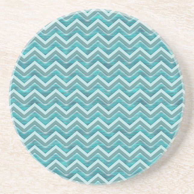 Porta-copos De Arenito Padrão de Glitter Chevron das Águas (Frente)